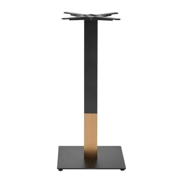 Boston Sleek Small Square Mid Height Table Base Black & Gold jk452
