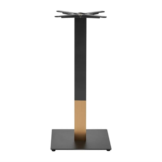 Boston Sleek Small Square Mid Height Table Base Black & Gold jk452