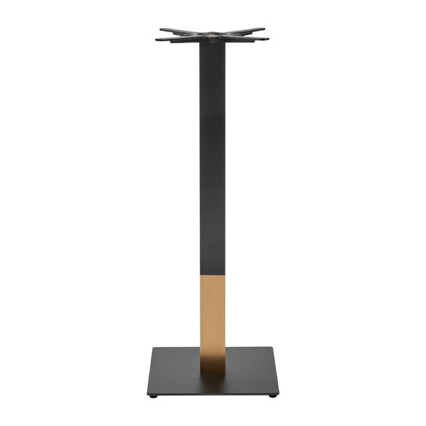 Boston Sleek Small Square Bar Height Table Base Black & Gold jk453