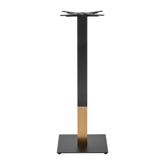 Boston Sleek Small Square Bar Height Table Base Black & Gold jk453