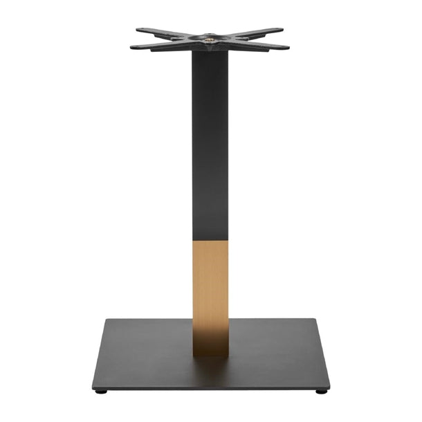 Boston Sleek Large Square Dining Table Base Black & Gold jk455