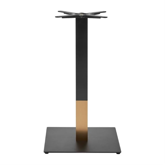 Boston Sleek Large Square Mid Height Table Base Black & Gold jk456