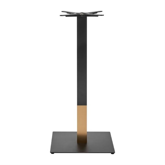 Boston Sleek Large Square Bar Height Table Base Black & Gold jk457