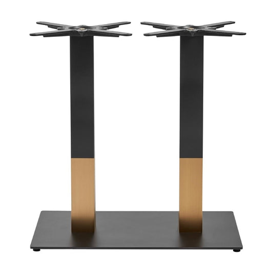 Boston Sleek Large Rectangular Dining Table Base Black & Gold jk463