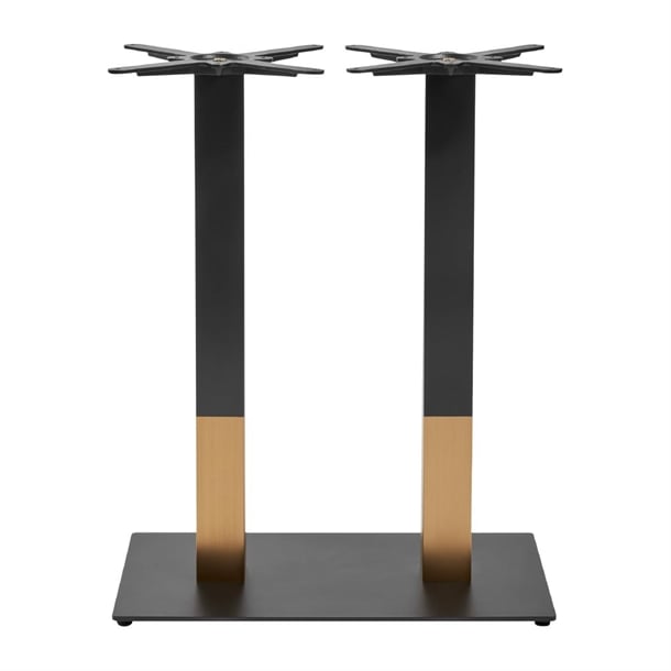 Boston Sleek Large Rectangular Mid Height Table Base Black & Gold jk464
