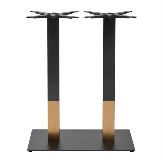 Boston Sleek Large Rectangular Mid Height Table Base Black & Gold jk464