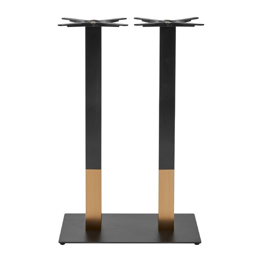 Boston Sleek Large Rectangular Bar Height Table Base Black & Gold jk465