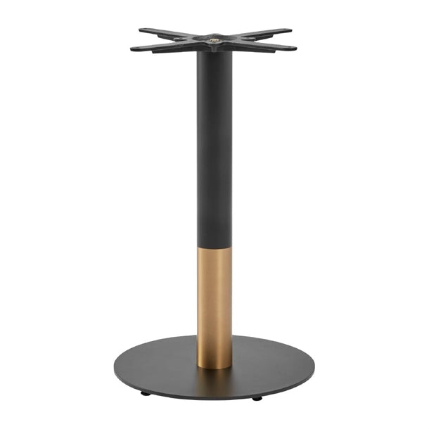 Boston Sleek Small Round Dining Table Base Black & Gold jk467