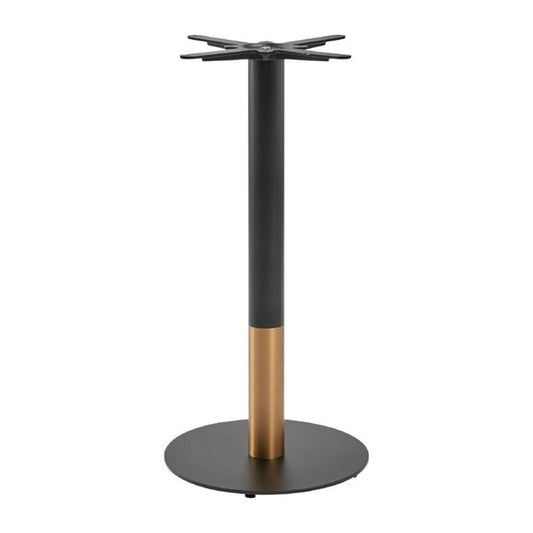Boston Sleek Small Round Mid Height Table Base Black & Gold jk468