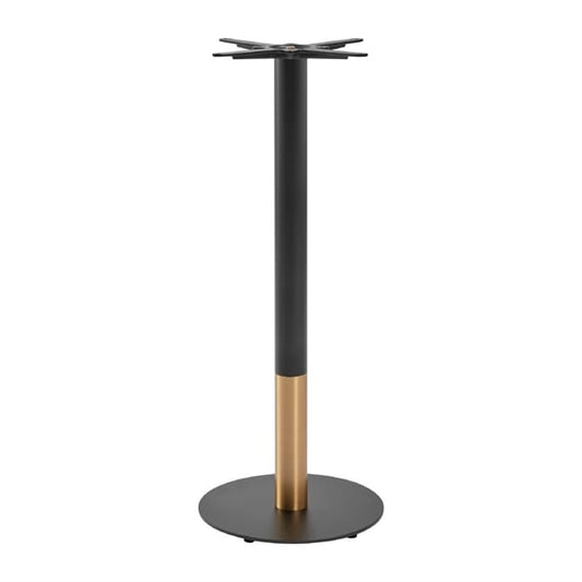 Boston Sleek Small Round Mid Height Table Base Black & Gold jk469
