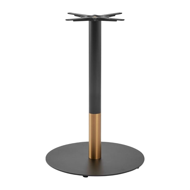 Boston Sleek Large Round Mid Height Table Base Black & Gold jk472