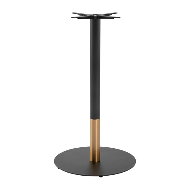 Boston Sleek Large Round Bar Height Table Base Black & Gold jk473