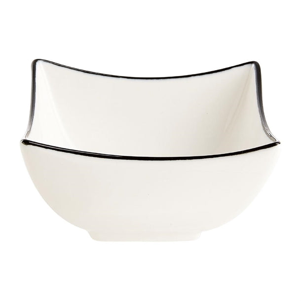 Arcoroc Appetizer Ludico Deep Square Bowls Black Line 90mm (24 Pack) jk528