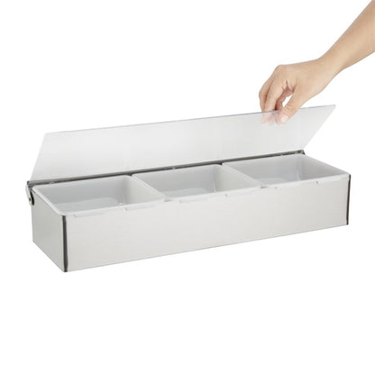 Olympia 3 Compartment Condiment Holder Stainless Steel k490