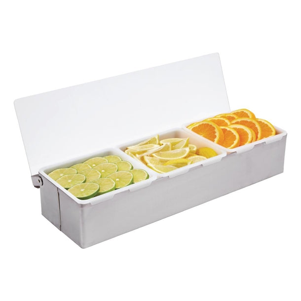 Olympia 3 Compartment Condiment Holder Stainless Steel k490