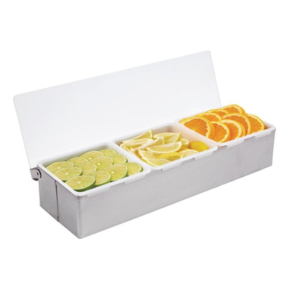 Olympia 3 Compartment Condiment Holder Stainless Steel k490