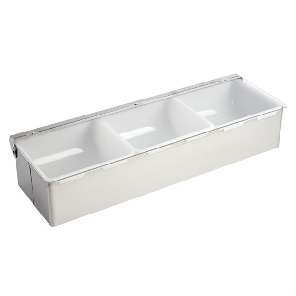 Olympia 3 Compartment Condiment Holder Stainless Steel k490