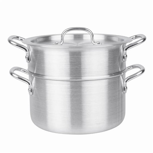 Vogue Aluminium Double Boiler Pan with Lid 24cm k643