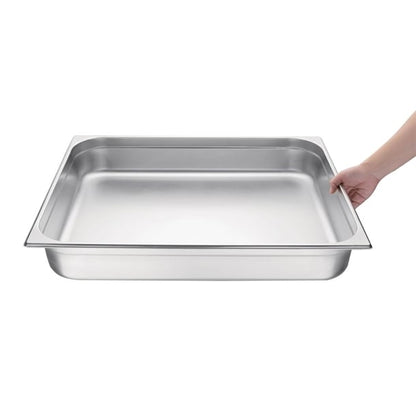 Vogue Stainless Steel 2/1 Gastronorm Tray 100mm k804
