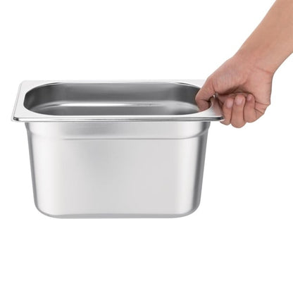 Vogue Stainless Steel 1/4 Gastronorm Tray 150mm k820