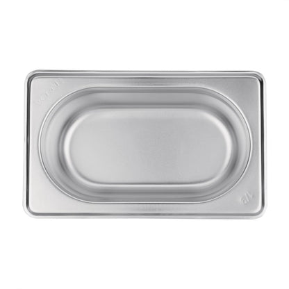 Vogue Stainless Steel 1/9 Gastronorm Tray 65mm k824