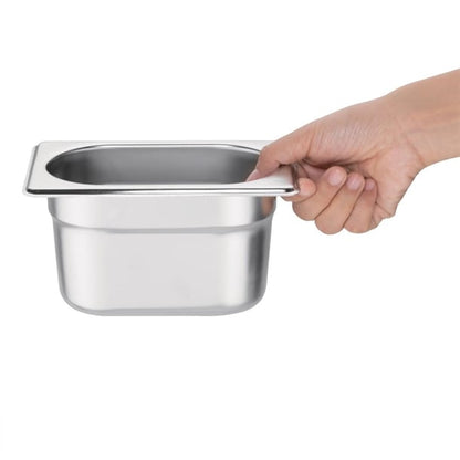 Vogue Stainless Steel 1/9 Gastronorm Tray 100mm k825