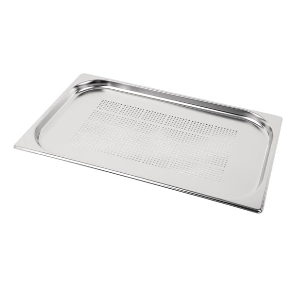 Vogue Stainless Steel Perforated 1/1 Gastronorm Tray 20mm k827