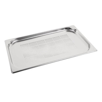 Vogue Stainless Steel Perforated 1/1 Gastronorm Tray 20mm k827
