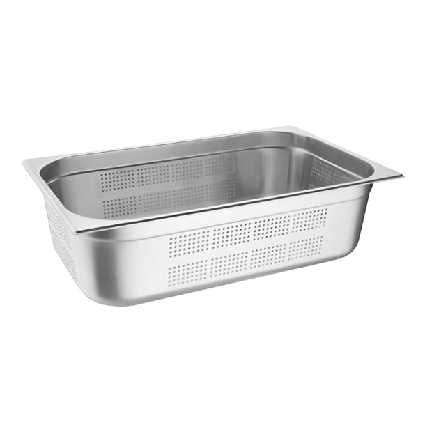 Vogue Stainless Steel Perforated 1/1 Gastronorm Tray 150mm k842