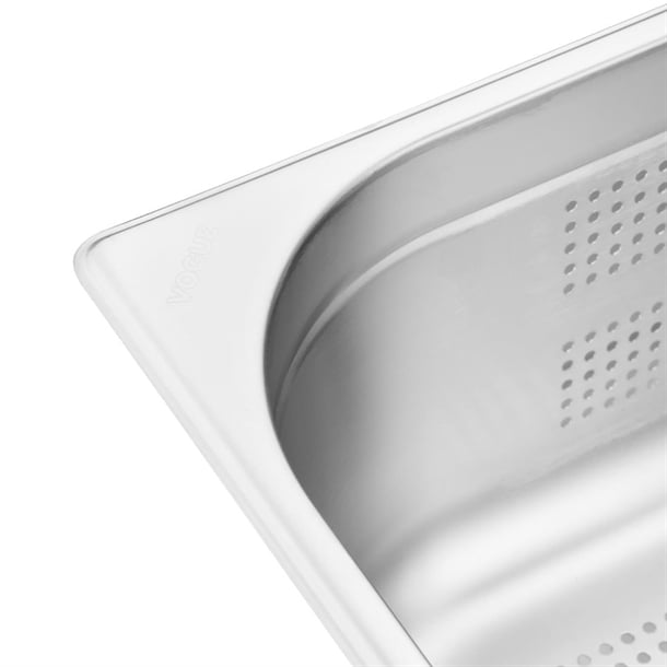 Vogue Stainless Steel Perforated 1/1 Gastronorm Tray 150mm k842
