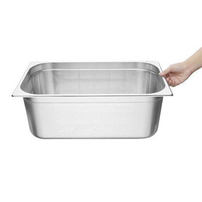 Vogue Stainless Steel Perforated 1/1 Gastronorm Tray 200mm k843