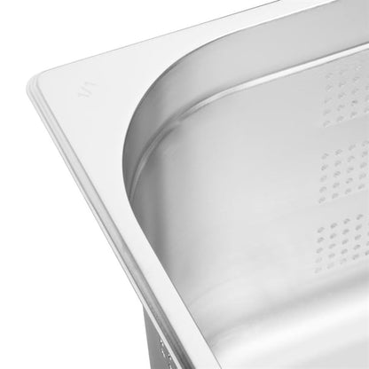Vogue Stainless Steel Perforated 1/1 Gastronorm Tray 200mm k843