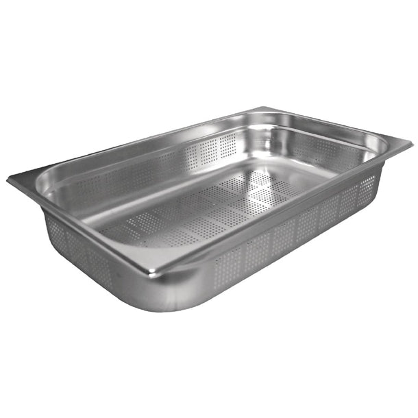 Vogue Stainless Steel Perforated 1/1 Gastronorm Tray 200mm k843