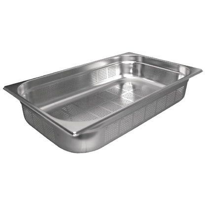 Vogue Stainless Steel Perforated 1/1 Gastronorm Tray 200mm k843