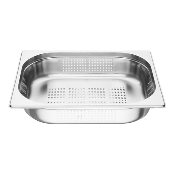 Vogue Stainless Steel Perforated 1/2 Gastronorm Tray 65mm k844
