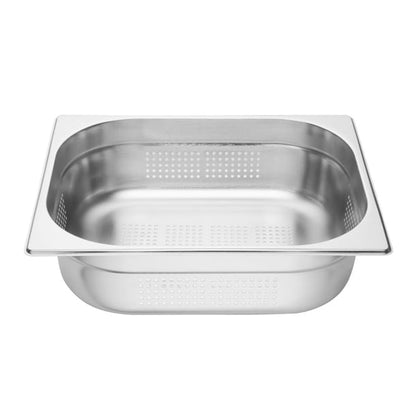 Vogue Stainless Steel Perforated 1/2 Gastronorm Tray 100mm k845