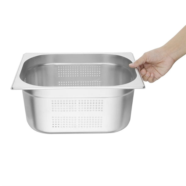 Vogue Stainless Steel Perforated 1/2 Gastronorm Tray 150mm k846