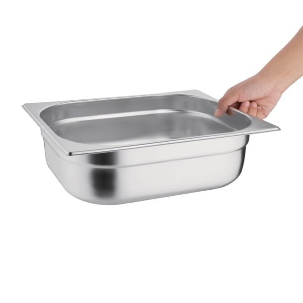 Vogue Stainless Steel 1/2 Gastronorm Tray 100mm k928