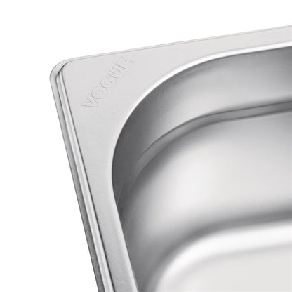 Vogue Stainless Steel 1/2 Gastronorm Tray 100mm k928