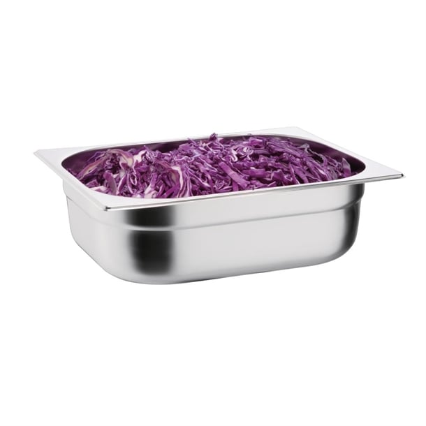 Vogue Stainless Steel 1/2 Gastronorm Tray 100mm k928