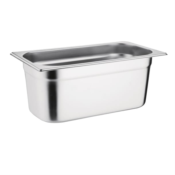 Vogue Stainless Steel 1/3 Gastronorm Tray 100mm k933