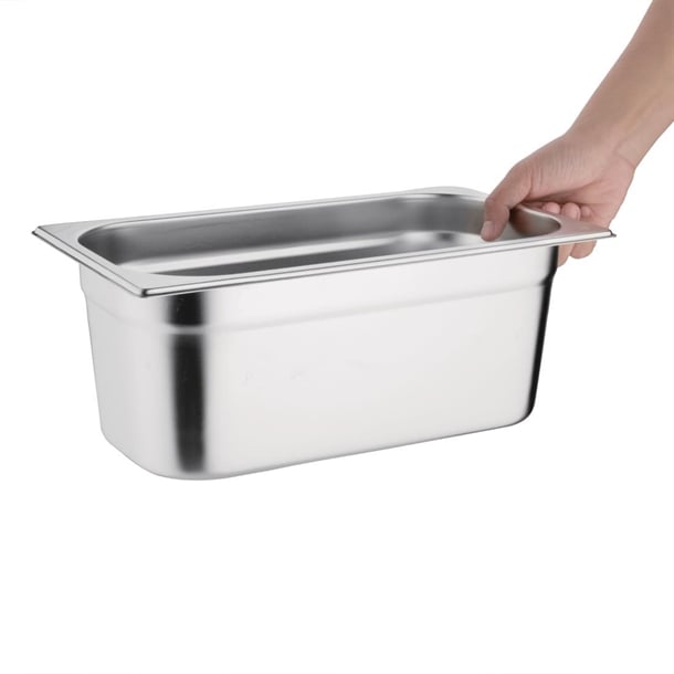 Vogue Stainless Steel 1/3 Gastronorm Tray 100mm k933
