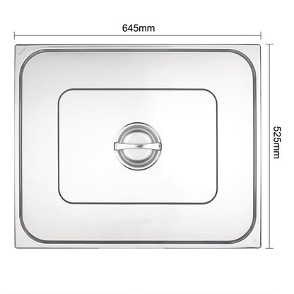 Vogue Stainless Steel 2/1 Gastronorm Lid k939