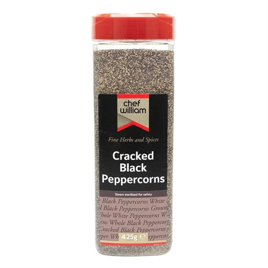 Chef William Cracked Black Peppercorns 425g ka002