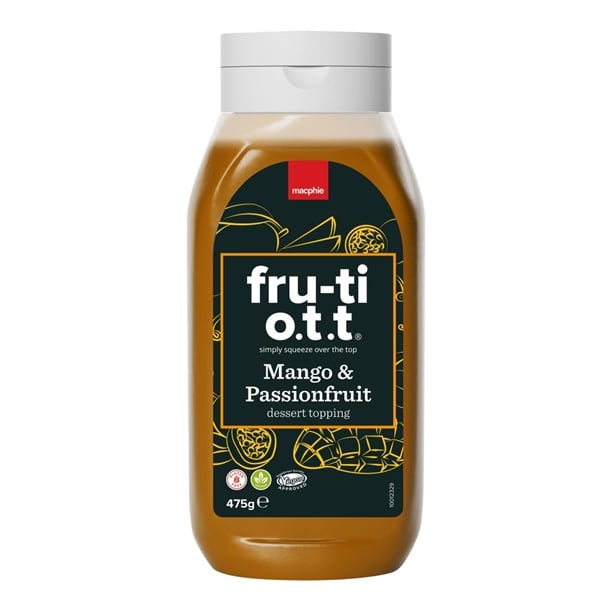 Macphie Fru-ti O.T.T Mango & Passionfruit Dessert Topping 475g ka112
