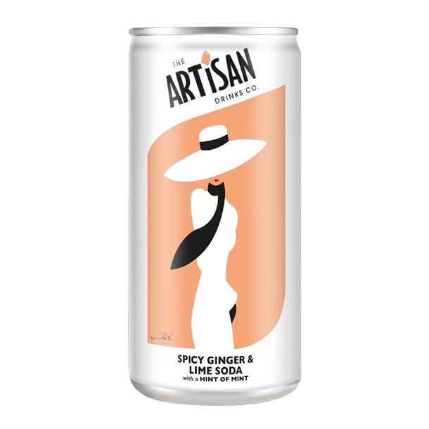 Artisan Drinks Spicy Ginger & Lime Soda Cans 250ml (12 pack) ka430