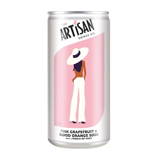 Artisan Drinks Pink Grapefruit & Blood Orange Soda Cans 250ml (12 pack) ka431