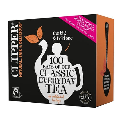 Clipper Fairtrade Classic Everyday Black Teabags - Envelope, String & Tag (250 pack) ka502