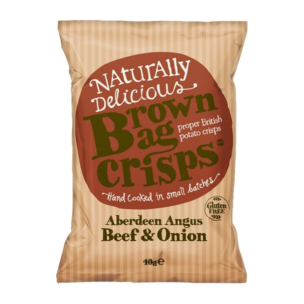 Brown Bag Crisps Aberdeen Angus Beef & Onion 40g (20 Pack) ka529