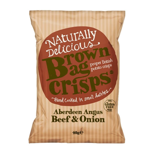 Brown Bag Crisps Aberdeen Angus Beef & Onion 40g (20 Pack) ka529